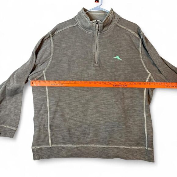 Tommy Bahama Men’s Quarter Zip Long Sleeve Gray XXL - Picture 2 of 5